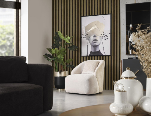 Fauteuil 1 zitplaats stof luxe woonkamer lounge club houten fauteuil eenpersoons