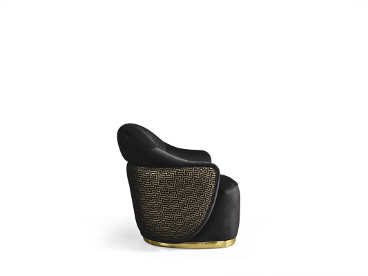 Fauteuil woonkamer bank modern textiel luxe modern zwart nieuw