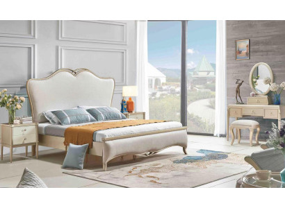 Bed + 2x bedside tables 3-piece bedroom set design modern luxury 180x200 cm New