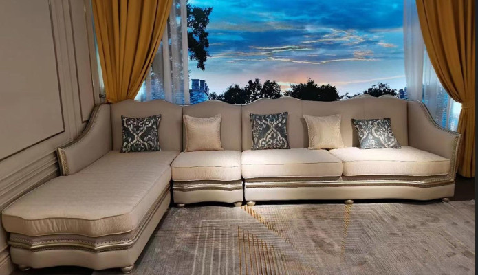 Woonkamer Textiel L-vorm Luxe Bankstellen Bankstellen Hoek Hoekbank Meubels  Woonkamer Textiel L-vorm Luxe Bankstellen Bankstellen Hoek Hoekbank Meubels