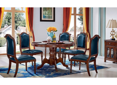 Complete set eettafel 6 stoelen eetkamerset eetgroep hout 7-delig