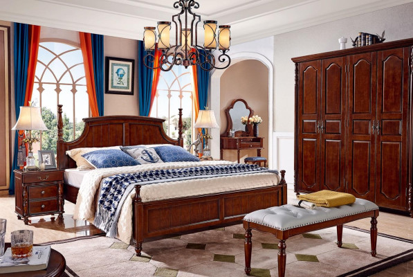 Design slaapkamer 3-delig. Bed 2x nachtkastjes Klassieke beddenset