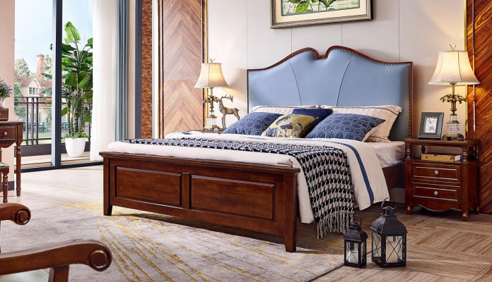 Slaapkamer Bed Nachtkastje Bedden Dubbel Houten Bedframe Set 3-delig.