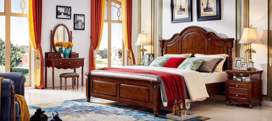 Designbedden Luxe meubels 2x nachtkastjes 3-delige slaapkamerset