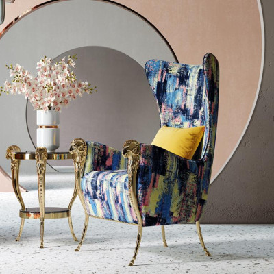 Luxe fauteuil bankstoel eenzitter meubilair hotel ontvangst inrichting kantoor