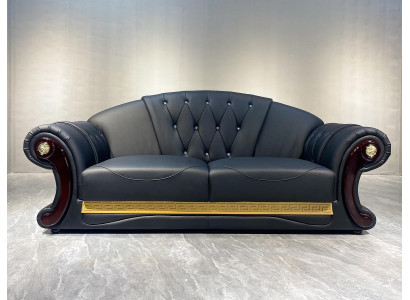 Chesterfield Bank Barok Bank Hout Leer Driezitter Klassieke Banken Meubels