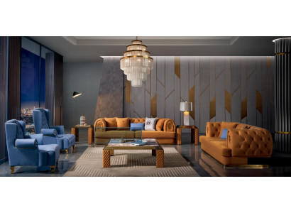 Sofa set Leren bank Bankstellen Ontwerp Modern Sofa 3+3+1+1