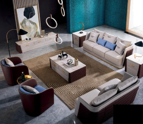 Sofaset 3+2+1+1 zits set Design bank bekleding bankstellen bank