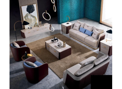 Sofaset 3+2+1+1 zits set Design bank bekleding bankstellen bank