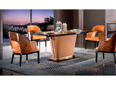 Koninklijke eettafel 6x stoelen Compleet eetkamerset Tafel Stoel 7-delig.