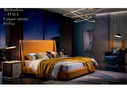 Bed nachtkastje 3-delig slaapkamerset Ontwerp Modern Luxe Beddengroep