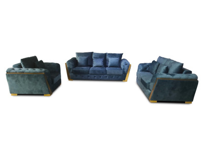 Sofaset Chesterfield Bankstel Set 3+2+1 Meubels Stoffen Bankstellen 3-delig.