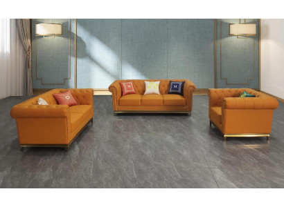 Chesterfield woonkamer bankstel bankstel Luxe set 3+2+1 Oranje Nieuw -> Chesterfield woonkamer bankstel bankstel Luxe set 3+2+1 Oranje Nieuw