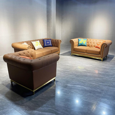 Chesterfield woonkamer bankstel bankstel Luxe set 3+2+1 Oranje Nieuw -> Chesterfield woonkamer bankstel bankstel Luxe set 3+2+1 Oranje Nieuw