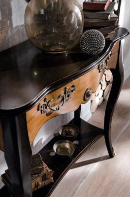 Console-tafel meubels in barokstijl met spiegel van hout Italiaanse tafelset 2-delig.