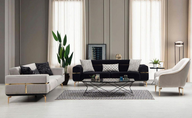 Luxe bankstel bank kussens groep banken 3+3+1 zits fauteuil 3-delige fluwelen set