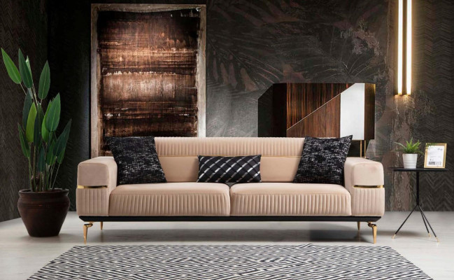 Sofa set Complete zitgroep Bank 3+3+1 zit Fauteuil Stof Bank Banken Nieuw