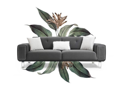 Luxe bankstel ontwerp driezits moderne bank grijs bankstellen meubels stoffering loft nieuw