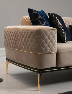 Garnituur bankstel Bank banken 3+1 zits fauteuil stof hout modern polyester
