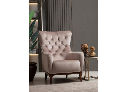 Fauteuil Single Luxe 1-Zits Gestoffeerde Stoel Designer Textiel Zitje Stof Modern