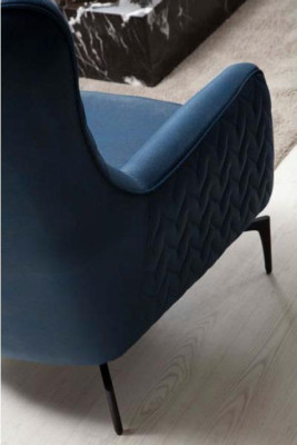 Fauteuil eenzitter luxe 1-zits gestoffeerde zit ontwerper textiel zit stof modern.