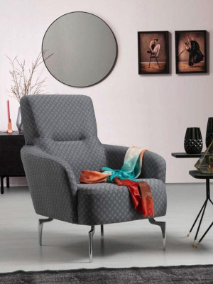 Fauteuil Eenzitter Luxe 1-zits gestoffeerde designerstoel Textiel zitstof Modern