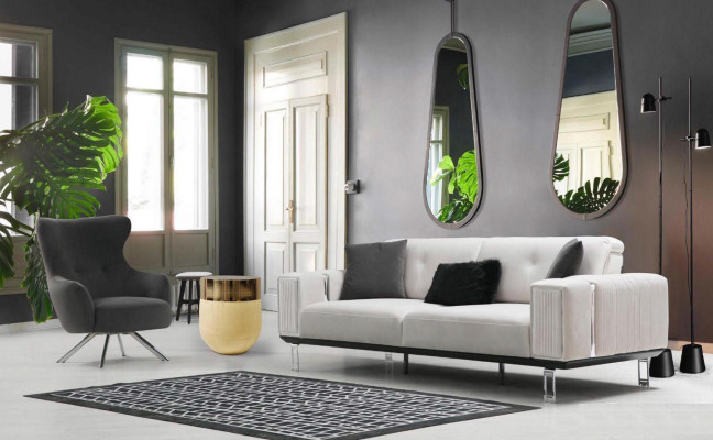 Sofa set luxe bankstel 3+3+1 zitbanken fauteuil stof design meubels nieuw