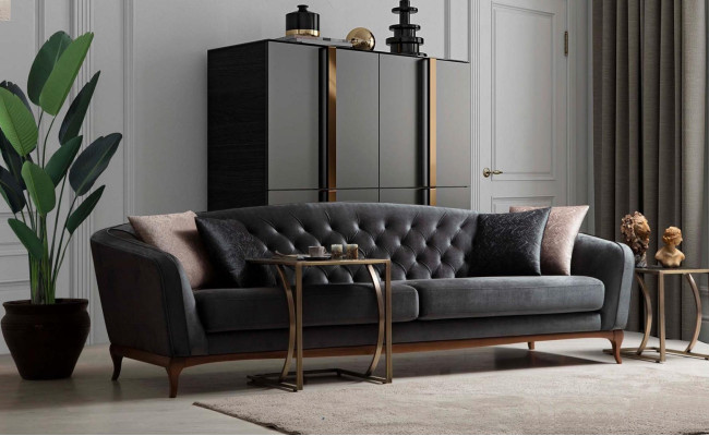 Vierpersoons bank Luxe 4-zits banken Gestoffeerde bank Stoffen bank Modern design Zitplaats
