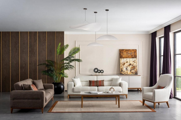 Sofasetbank Luxe 2x banken 3-zits Modern 1-zits 3-delig Moderne set