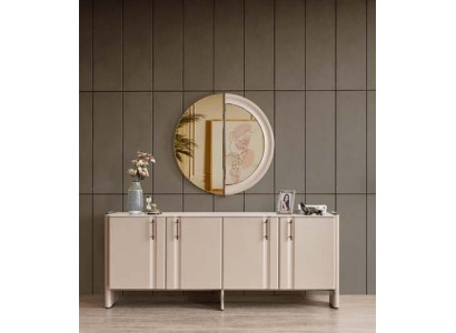Eetkamer Luxe dressoir Elegante glazen spiegel 2-delige set