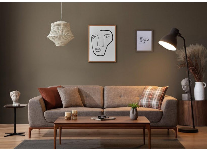 Bank 3-zits bekleden bank grijs textiel zit design stof modern bankstellen