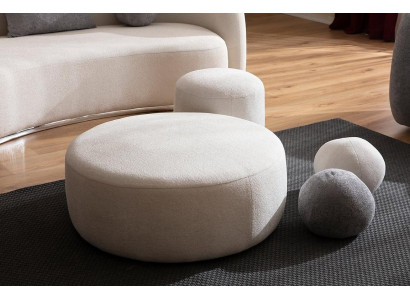 Witte luxe gestoffeerde kruk Ronde kruk Zitmeubelen Design meubels