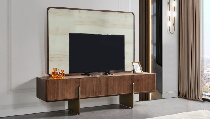 Woonkamerset 4-delig. Vitrine TV laagbord TV frame Boekenkast Modern.