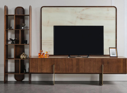 3-delige woonkamerset Moderne boekenkast TV lowboard en TV-frame nieuw