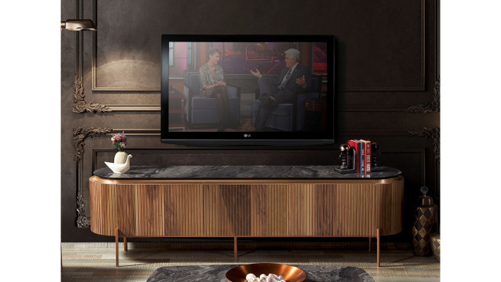 Stijlvol TV-laagbord in bruine kleur Luxe meubels voor woonkamer Nieuwigheid