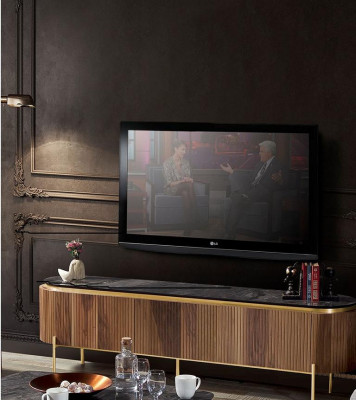 Stijlvol TV-laagbord in de kleur bruin, luxueus meubilair voor de woonkamer nieuw.