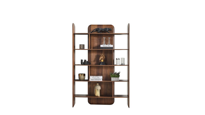Ontwerp Bruine kleur Boekenkast Woonkamer Kasten Hout nieuw Planken