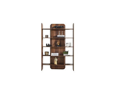 Ontwerp Bruine kleur Boekenkast Woonkamer Kasten Hout nieuw Planken