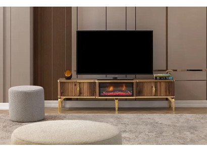 Luxe schoorsteenmantel tv-meubel woonkamer laag tv-meubel hout bruin dressoir