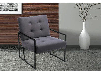 Grijze Chesterfield fauteuil met houten frame Luxe woonkamer meubels 1-zits