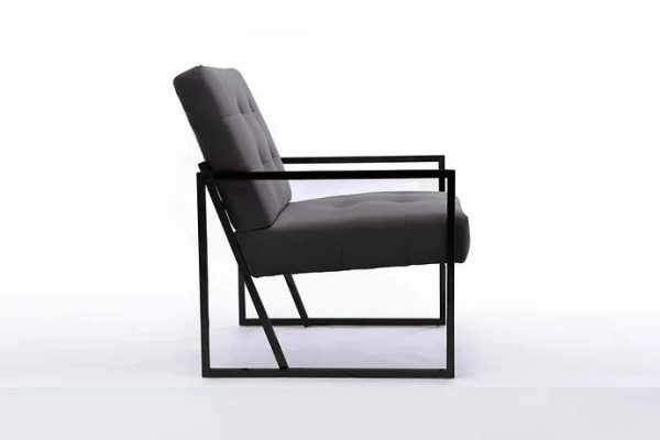 Grijze Chesterfield fauteuil met houten frame Luxe woonkamer meubels 1-zits