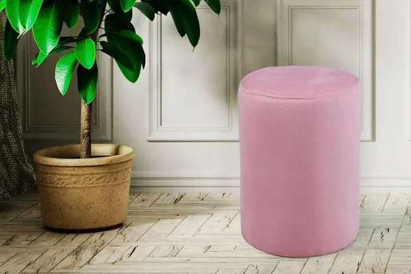 Roze poef luxe voetbank moderne stijl nieuwe zitter woonkamer