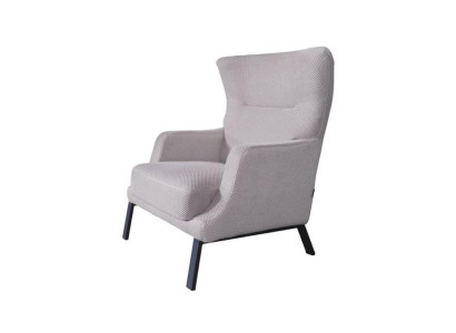 Witte stoffen fauteuil gestoffeerd eenzitter armleuning fauteuil woonkamer zitmeubel