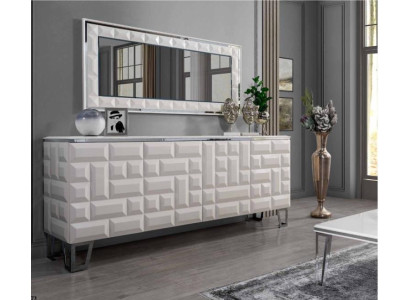 Witte luxe commode Ontwerper Rechthoekige spiegel Modern dressoir