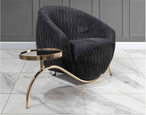 Zwarte clubsfauteuil Designer cocktailfauteuil Moderne fauteuil voor één persoon