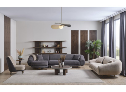 Designer woonkamerset L-vorm bankstel 3-zits fauteuil gestoffeerd meubilair