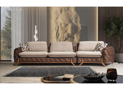Stijlvolle 4-zits luxe bankstellen voor de woonkamer, exclusieve leren bankstel.
