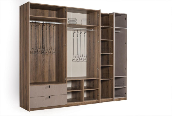 Beige kledingkast Ontwerper Slaapkamermeubilair Moderne inrichting