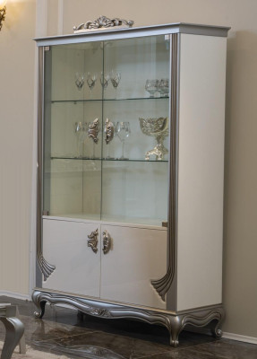 Eetkamer set 9-delig Eettafel Stoel Commode Vitrine Spiegel Eettafels Hout