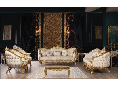 Sofaset Bankstel Meubelset Fluweel Hout 5-delig Chesterfield Nieuw